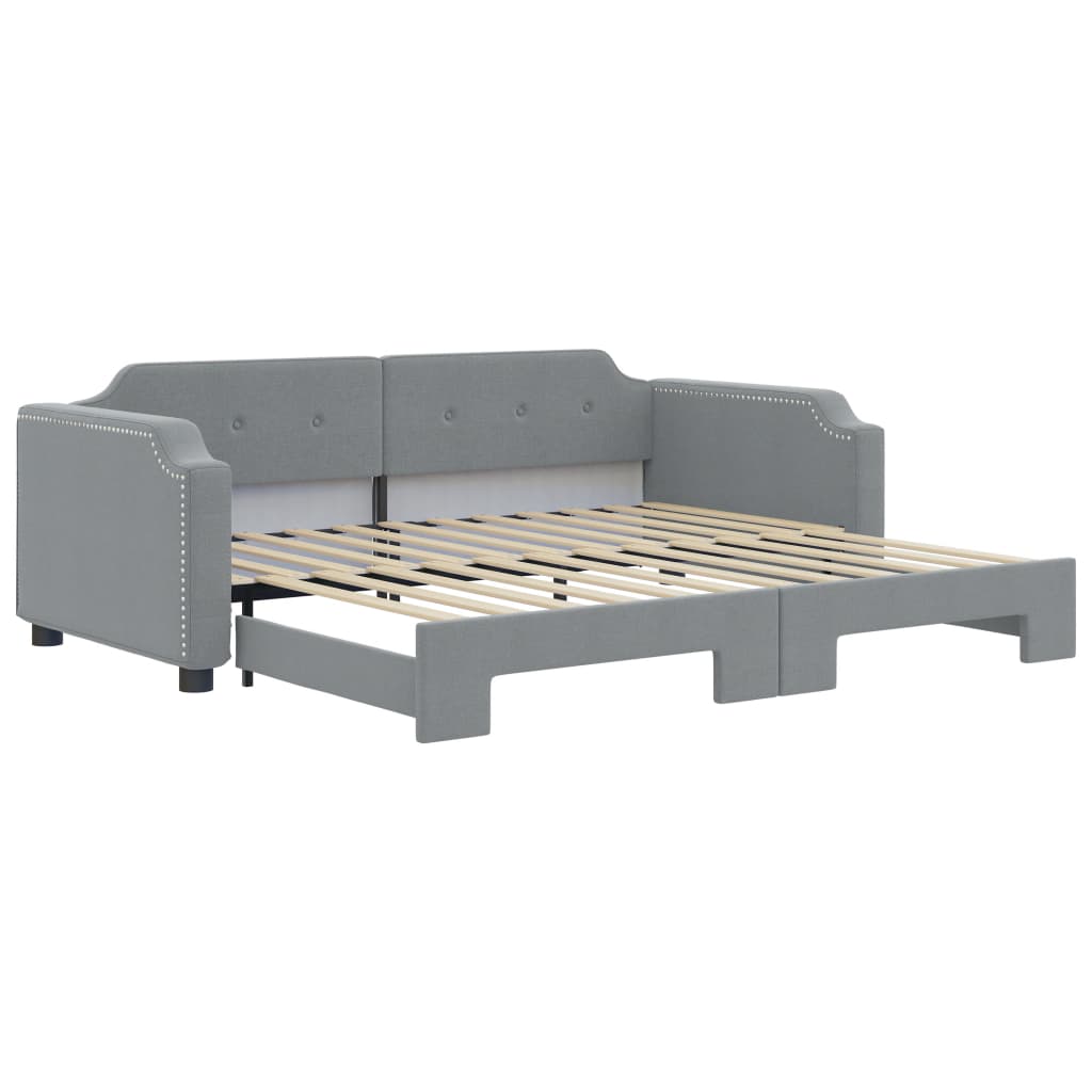 vidaXL Sofa rozsuwana, jasnoszara, 100x200 cm, tkanina
