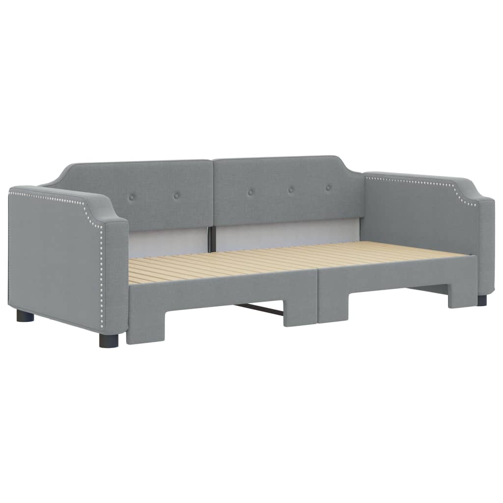 vidaXL Sofa rozsuwana, jasnoszara, 100x200 cm, tkanina