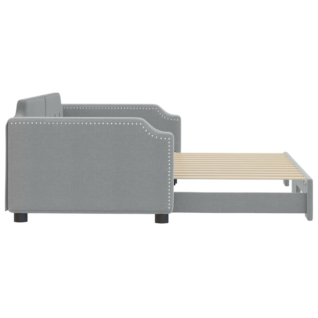 vidaXL Sofa rozsuwana, jasnoszara, 100x200 cm, tkanina