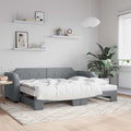 vidaXL Sofa rozsuwana, jasnoszara, 100x200 cm, tkanina
