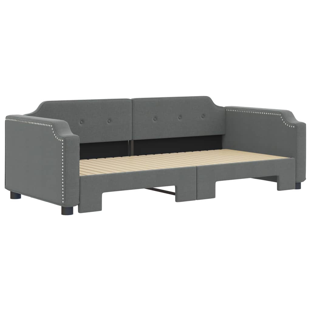 vidaXL Sofa rozsuwana, ciemnoszara, 100x200 cm, tkanina