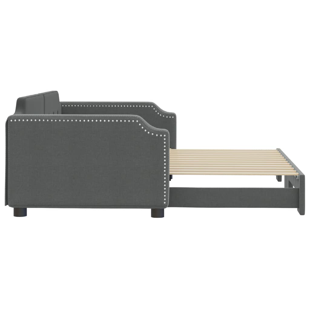 vidaXL Sofa rozsuwana, ciemnoszara, 100x200 cm, tkanina