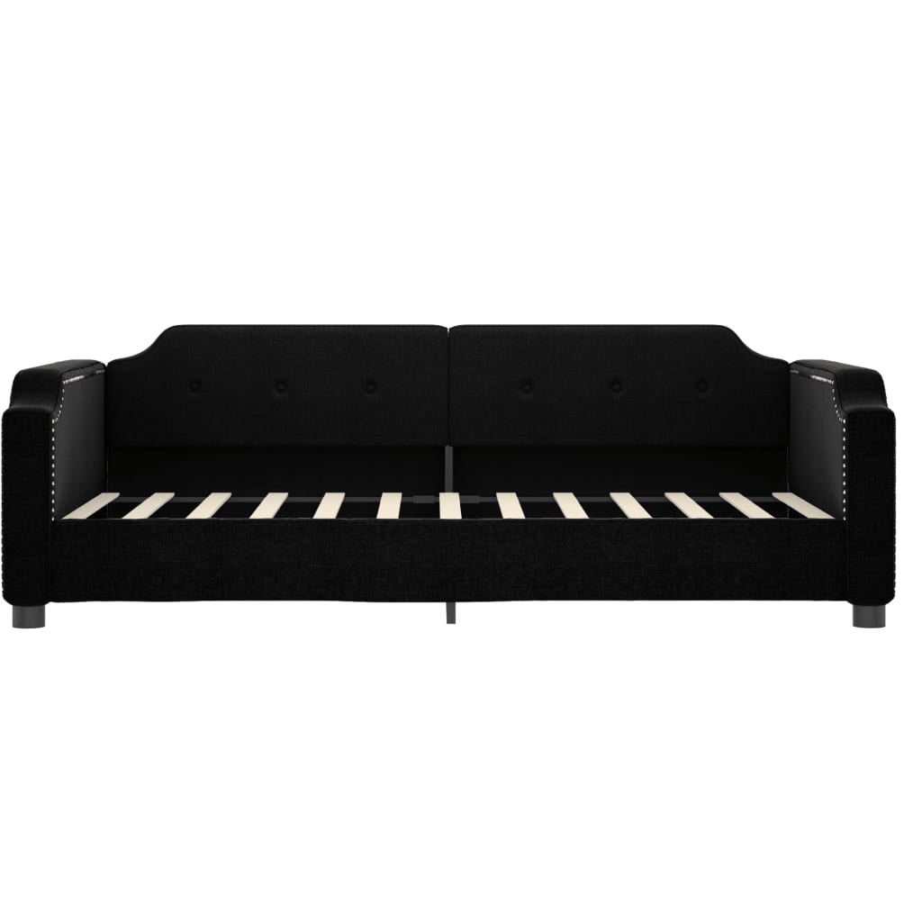 vidaXL Sofa rozsuwana, czarna, 100x200 cm, tkanina