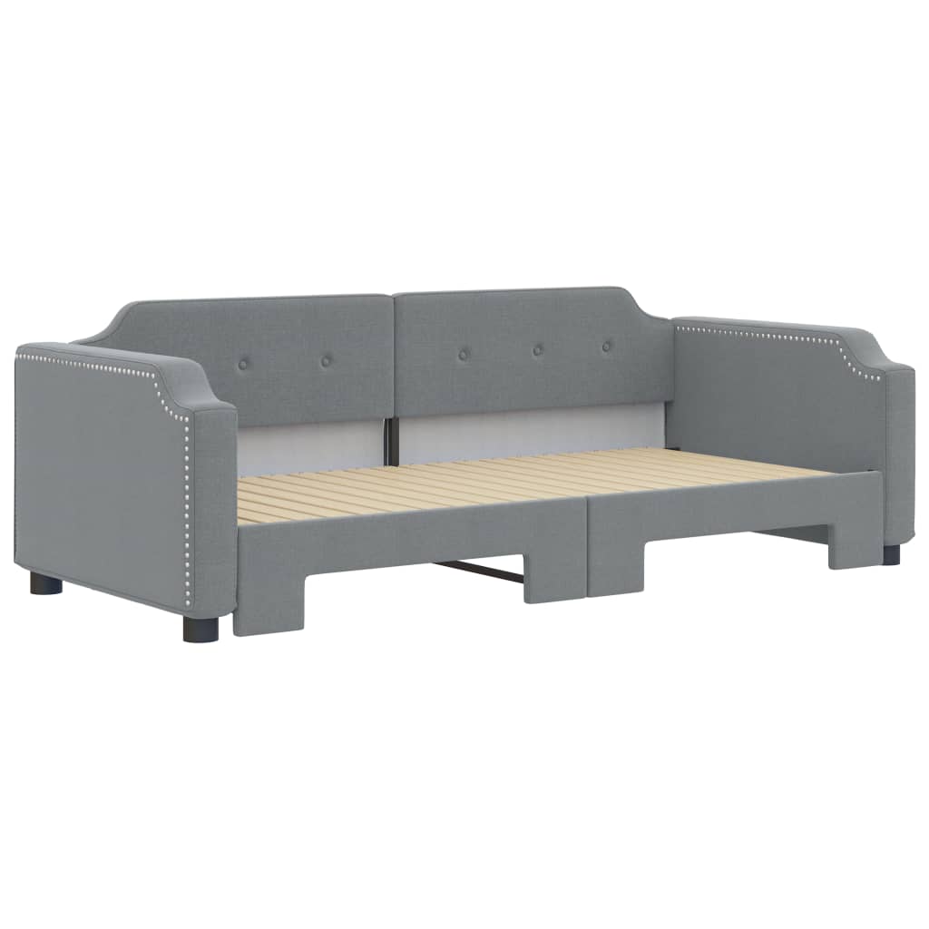 vidaXL Sofa rozsuwana, jasnoszara, 90x190 cm, tkanina