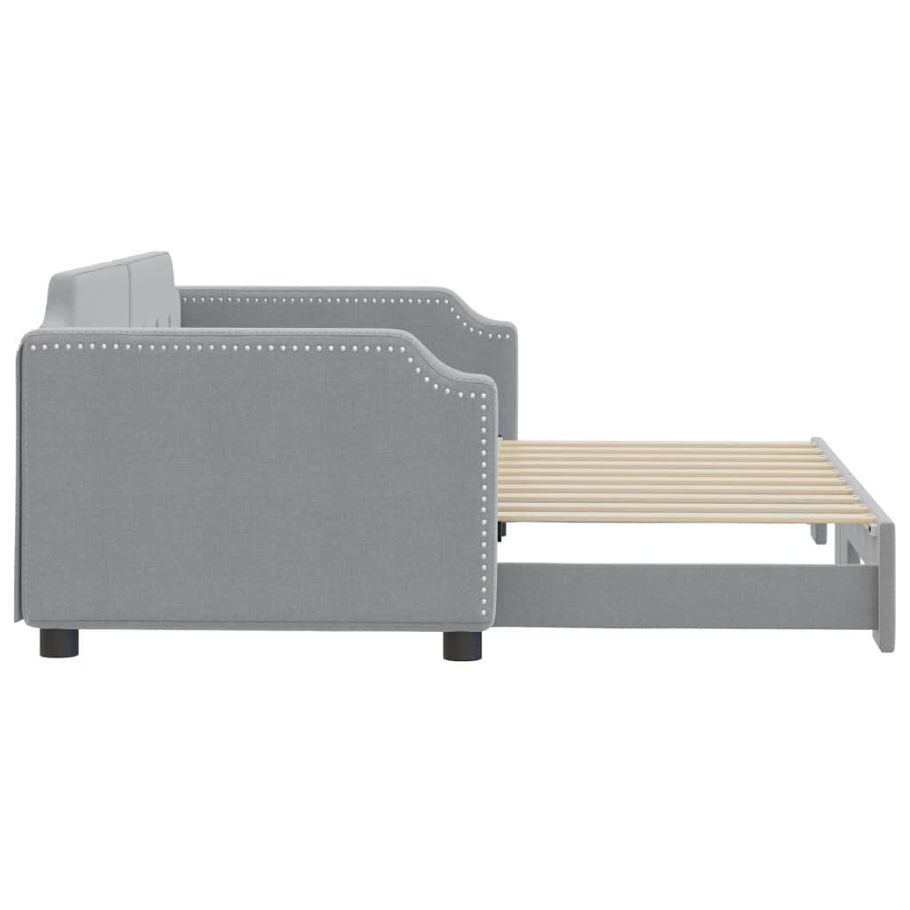vidaXL Sofa rozsuwana, jasnoszara, 90x190 cm, tkanina