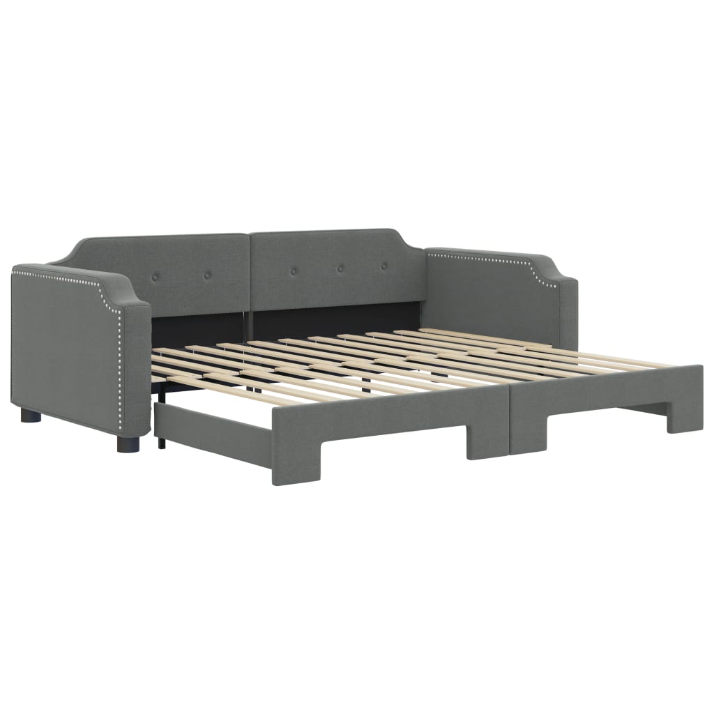 vidaXL Sofa rozsuwana, ciemnoszara, 90x190 cm, tkanina