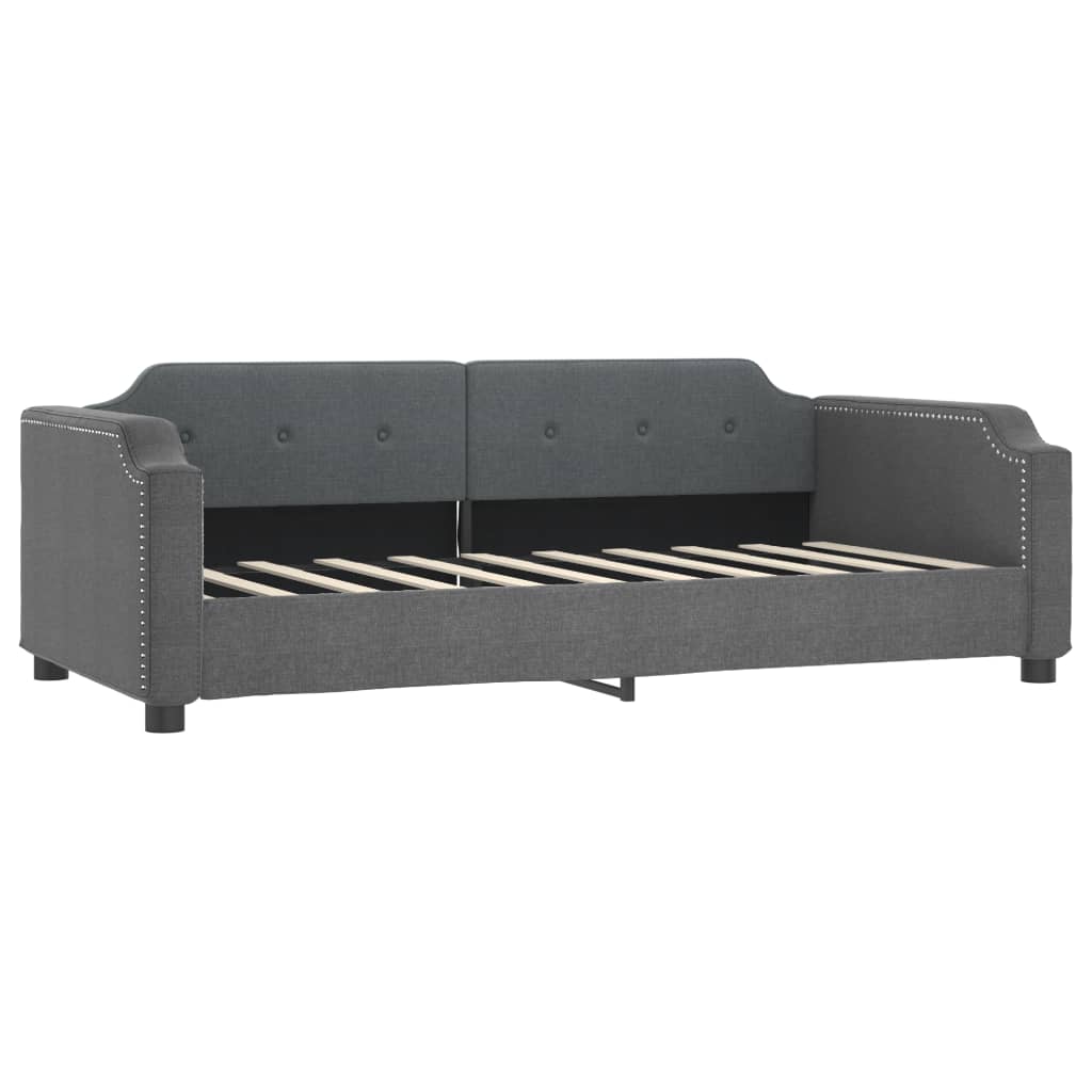 vidaXL Sofa rozsuwana, ciemnoszara, 90x190 cm, tkanina