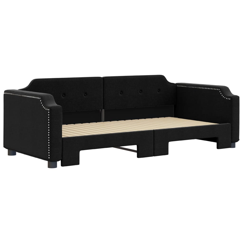 vidaXL Sofa rozsuwana, czarna, 90x190 cm, tkanina