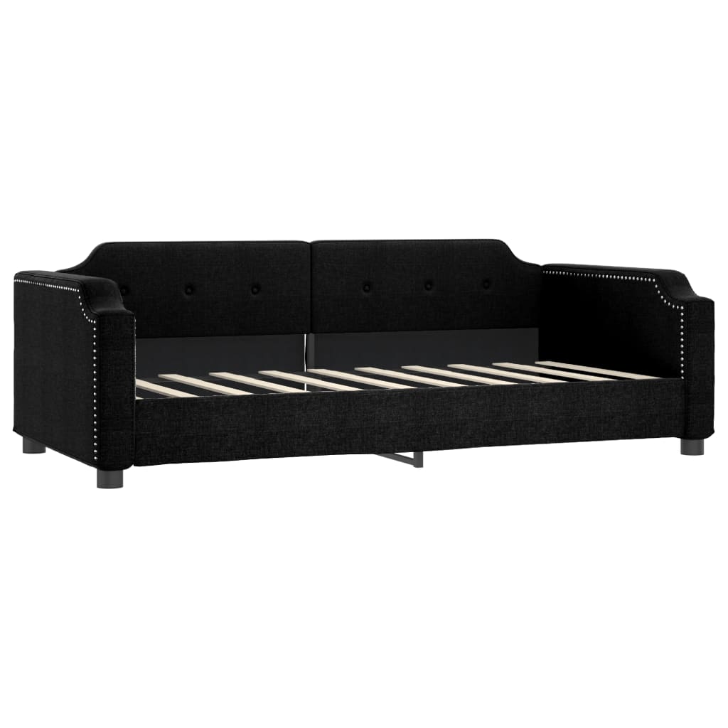 vidaXL Sofa rozsuwana, czarna, 90x190 cm, tkanina