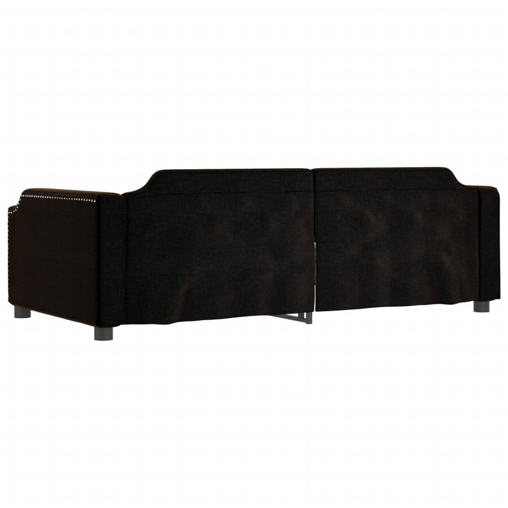 vidaXL Sofa rozsuwana, czarna, 90x190 cm, tkanina