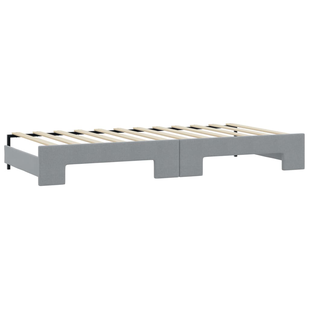 vidaXL Sofa rozsuwana z materacami, jasnoszara, 80x200 cm, tkanina