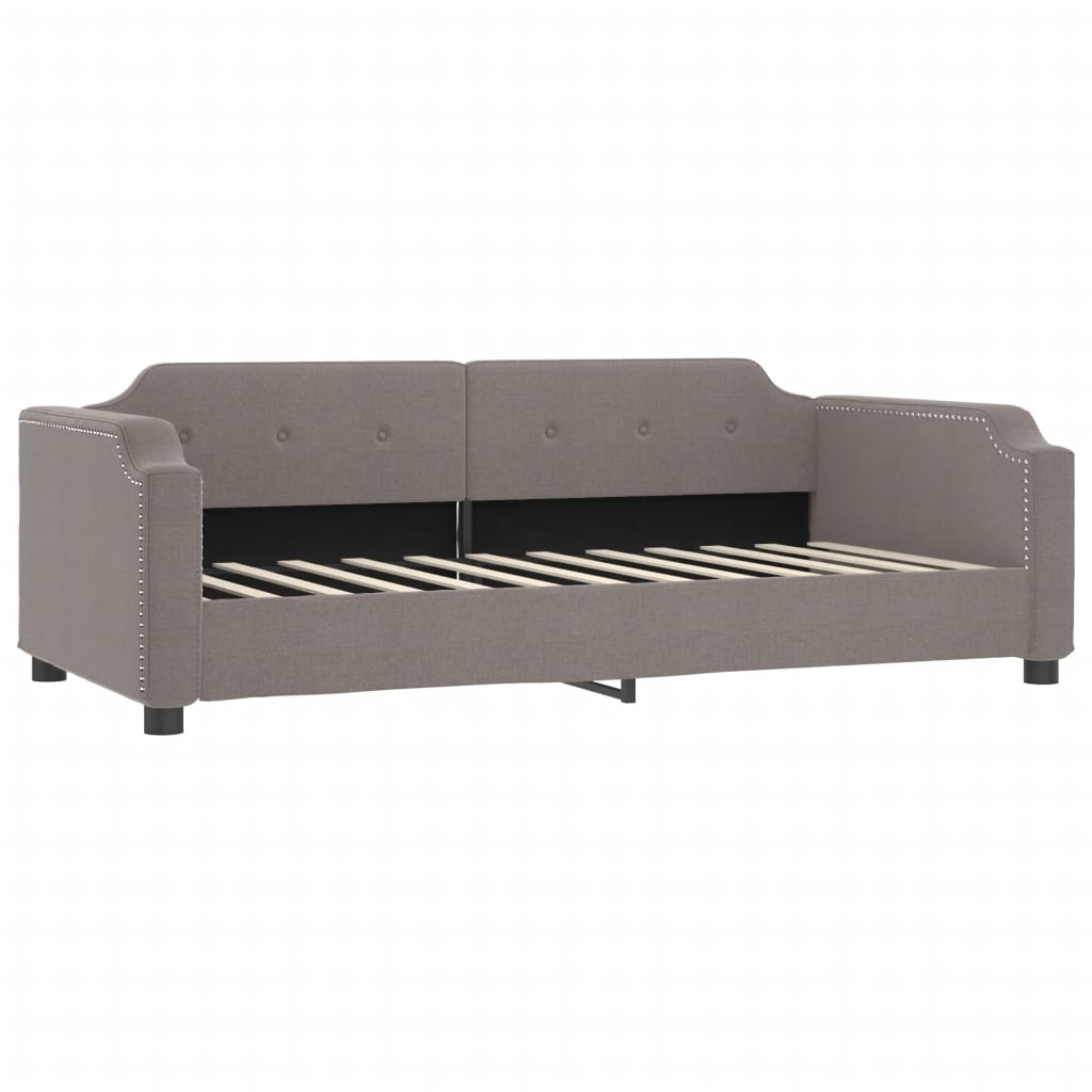 vidaXL Sofa rozsuwana z materacami, kolor taupe, 100x200 cm, tkanina