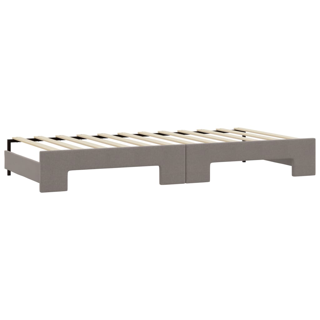 vidaXL Sofa rozsuwana z materacami, kolor taupe, 100x200 cm, tkanina