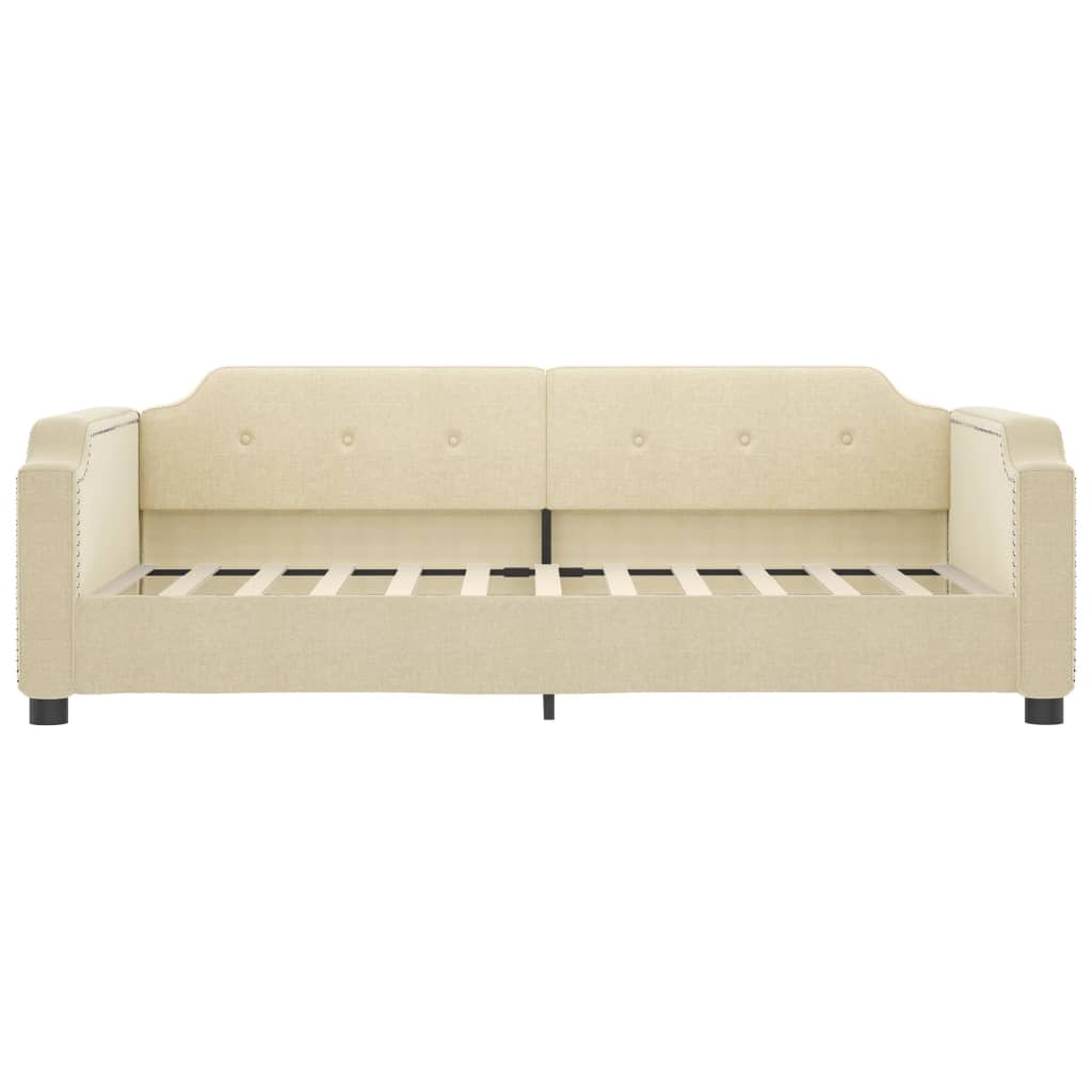 vidaXL Sofa rozsuwana z szufladami, kremowa, 80x200 cm, tkanina