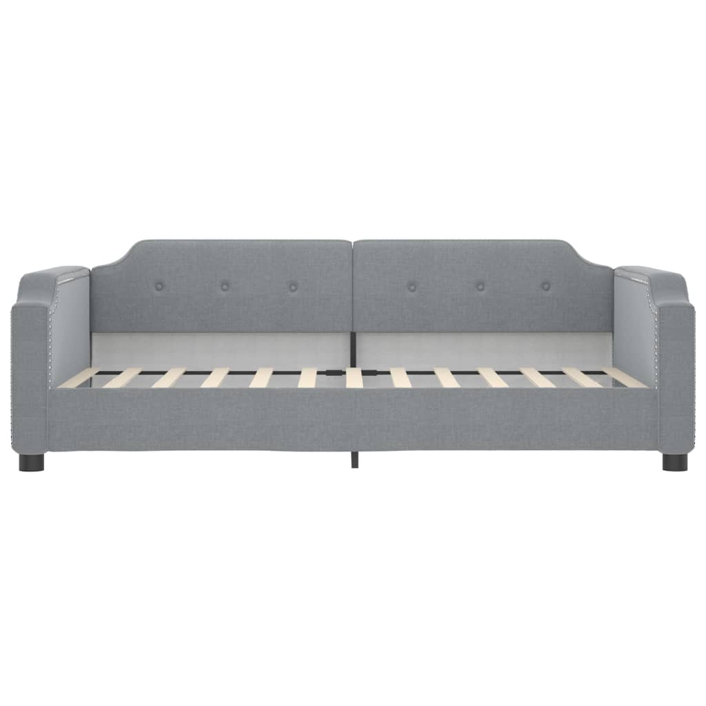 vidaXL Sofa rozsuwana z szufladami, jasnoszara, 90x200 cm, tkanina