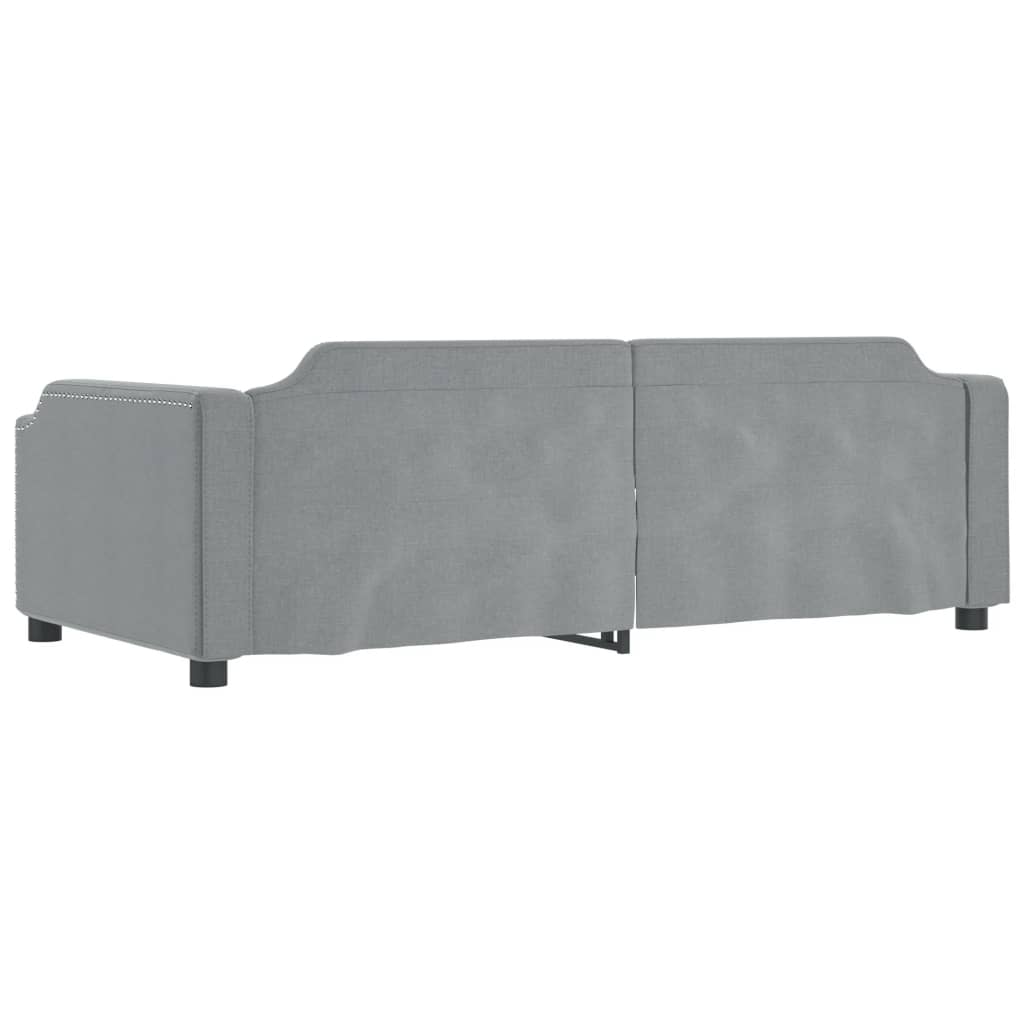 vidaXL Sofa rozsuwana z szufladami, jasnoszara, 90x200 cm, tkanina