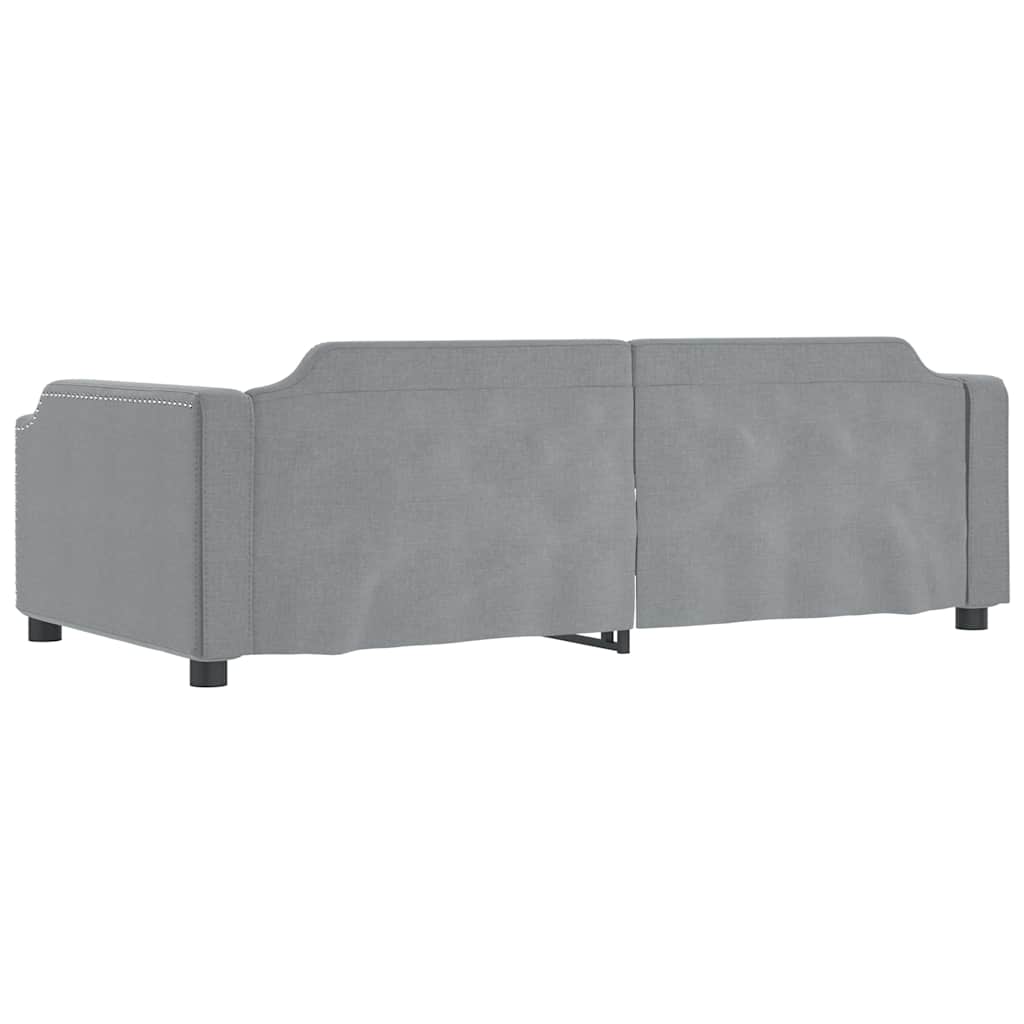 vidaXL Sofa rozsuwana z szufladami, jasnoszara, 100x200 cm, tkanina