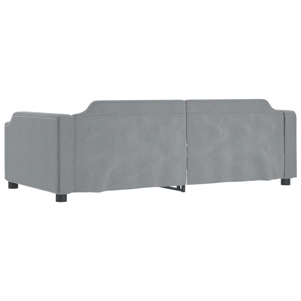 vidaXL Sofa rozsuwana z szufladami, jasnoszara, 100x200 cm, tkanina