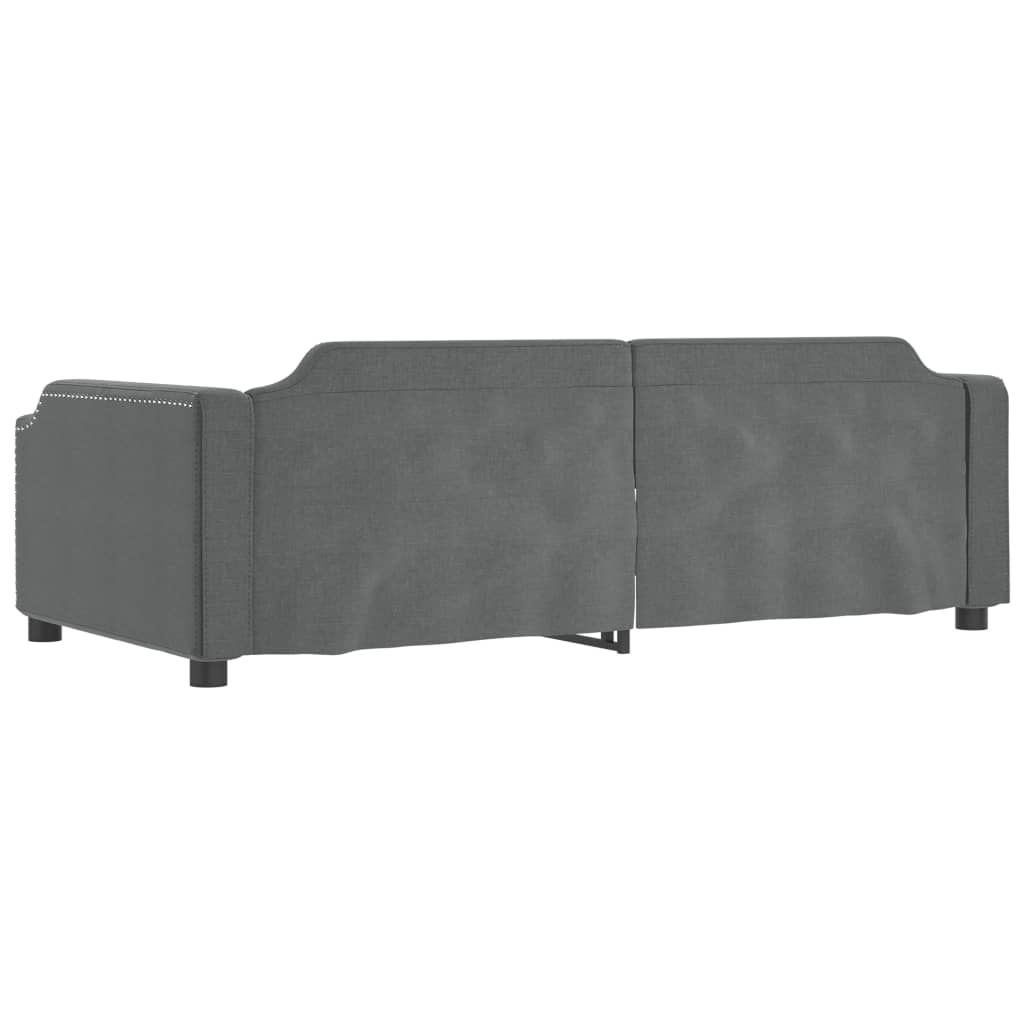 vidaXL Sofa rozsuwana z szufladami, ciemnoszara, 100x200 cm, tkanina