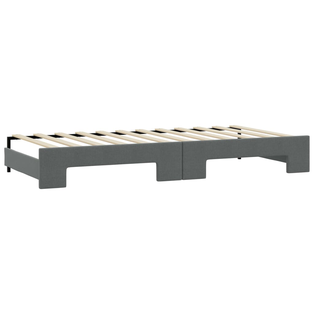 vidaXL Sofa rozsuwana z szufladami, ciemnoszara, 100x200 cm, tkanina