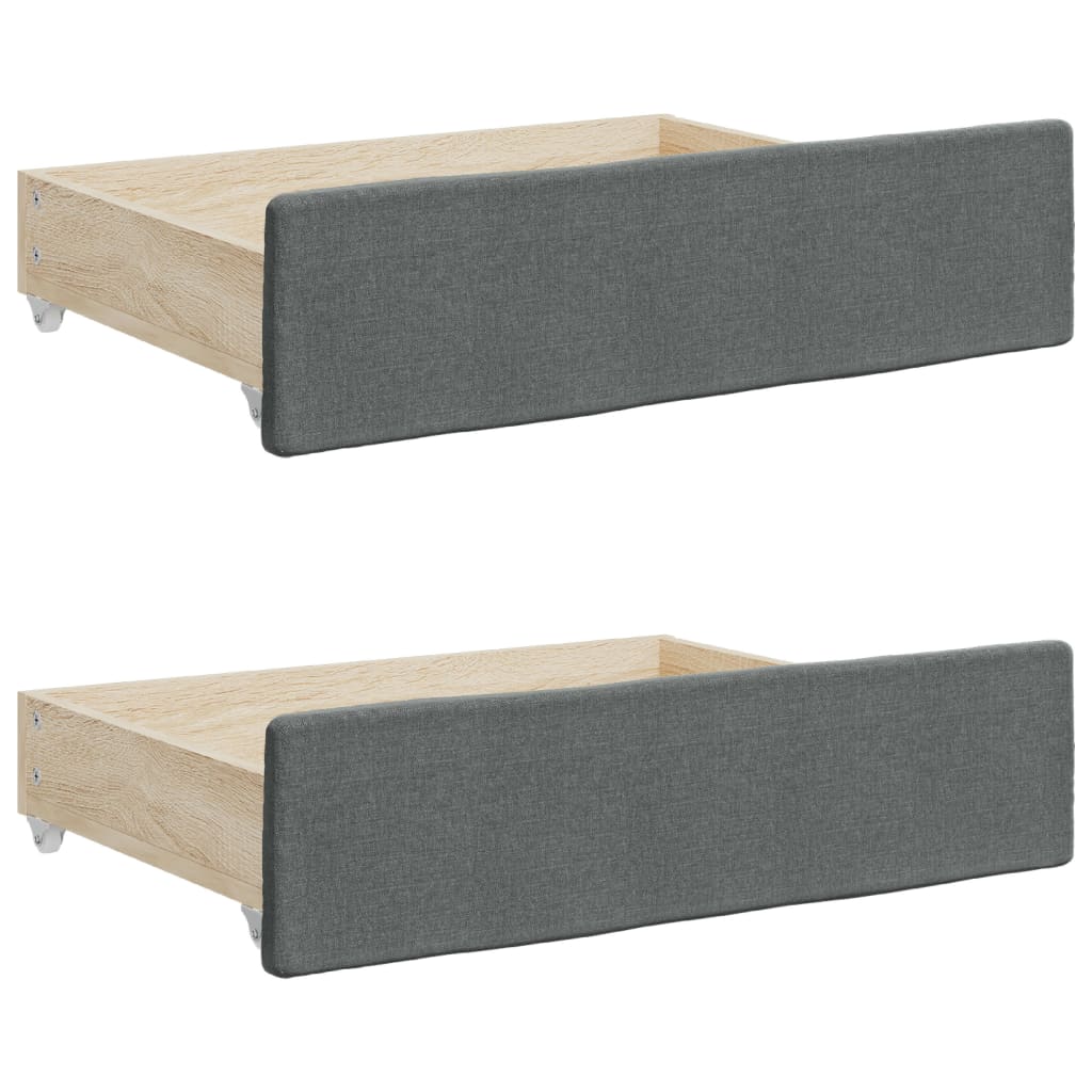 vidaXL Sofa rozsuwana z szufladami, ciemnoszara, 100x200 cm, tkanina
