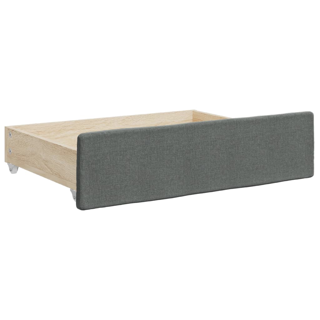 vidaXL Sofa rozsuwana z szufladami, ciemnoszara, 100x200 cm, tkanina