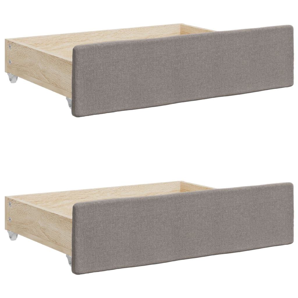 vidaXL Sofa rozsuwana z szufladami, taupe, 100x200 cm, tkanina