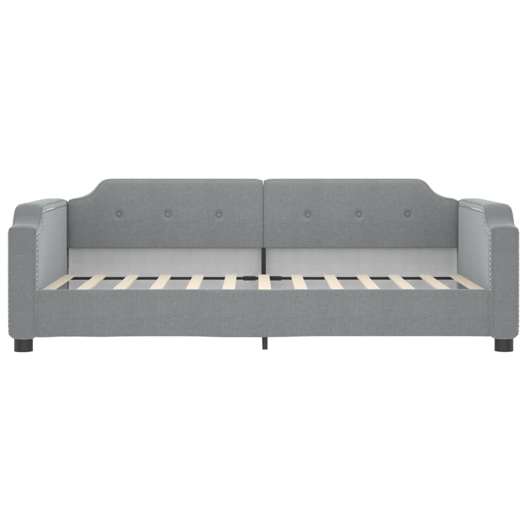 vidaXL Sofa rozsuwana z szufladami, jasnoszara, 90x190 cm, tkanina