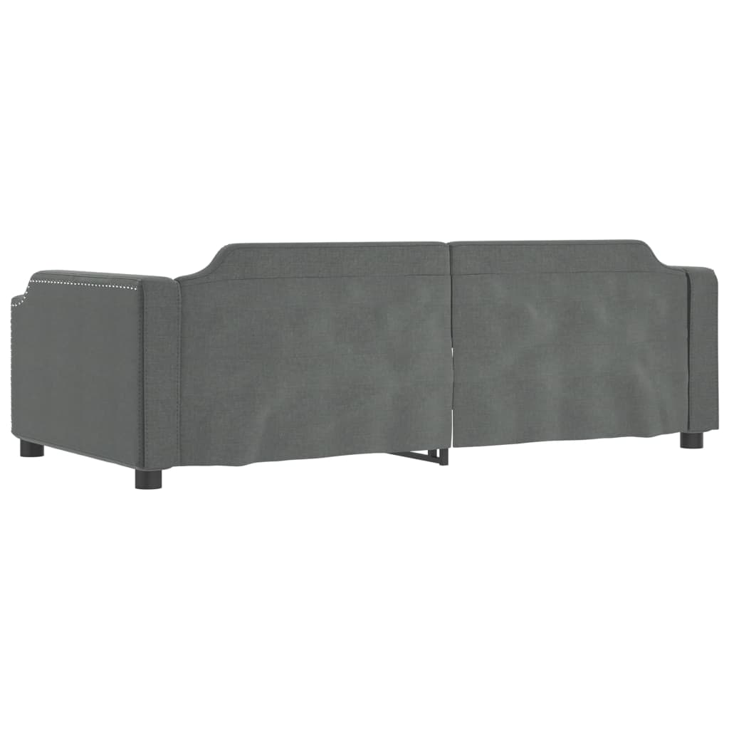vidaXL Sofa rozsuwana z szufladami, ciemnoszara, 90x190 cm, tkanina