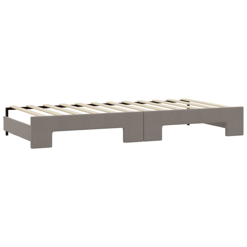 vidaXL Sofa rozsuwana z szufladami, taupe, 80x200 cm, tkanina