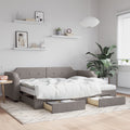 vidaXL Sofa rozsuwana z szufladami, taupe, 80x200 cm, tkanina