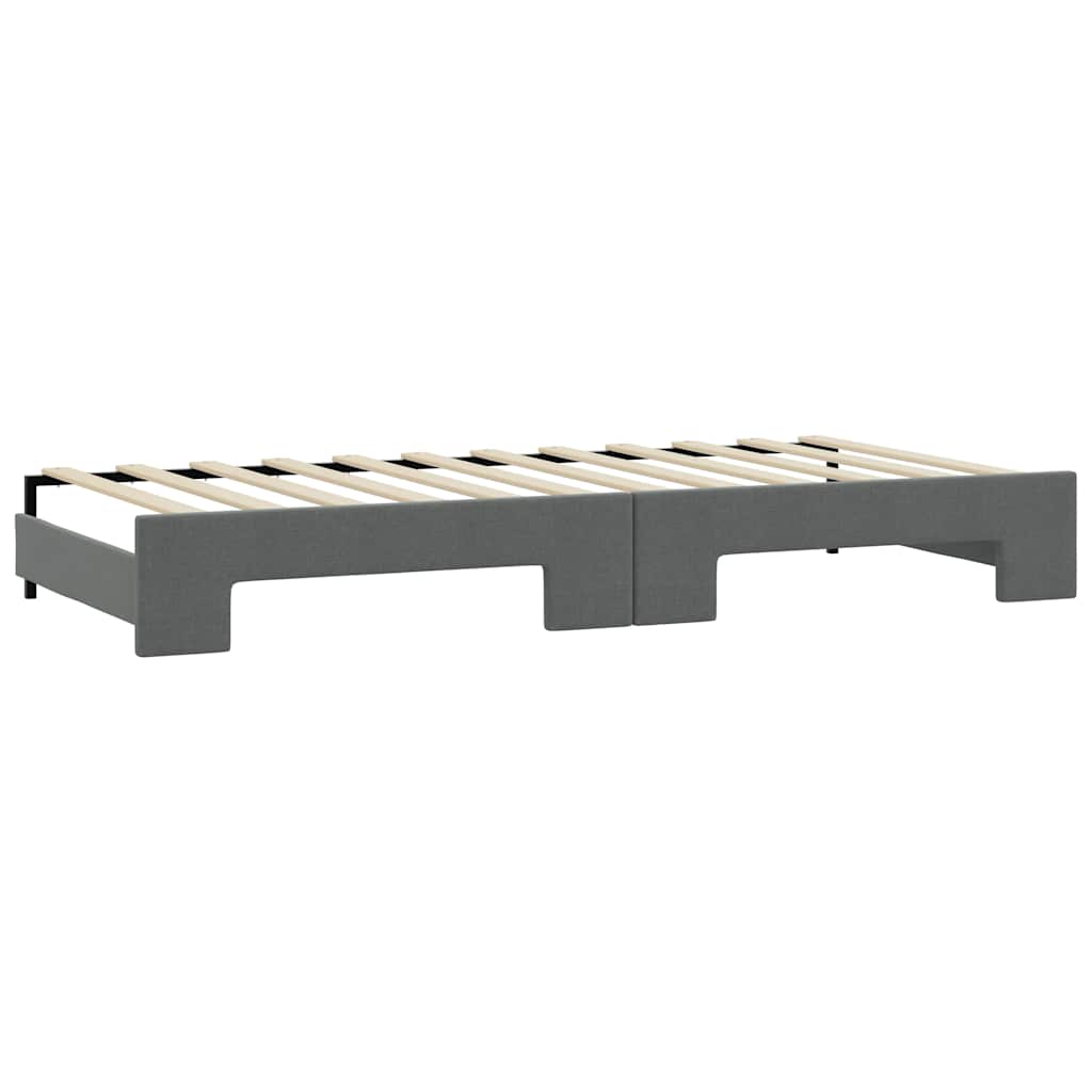 vidaXL Sofa rozsuwana z szufladami, ciemnoszara, 90x200 cm, tkanina