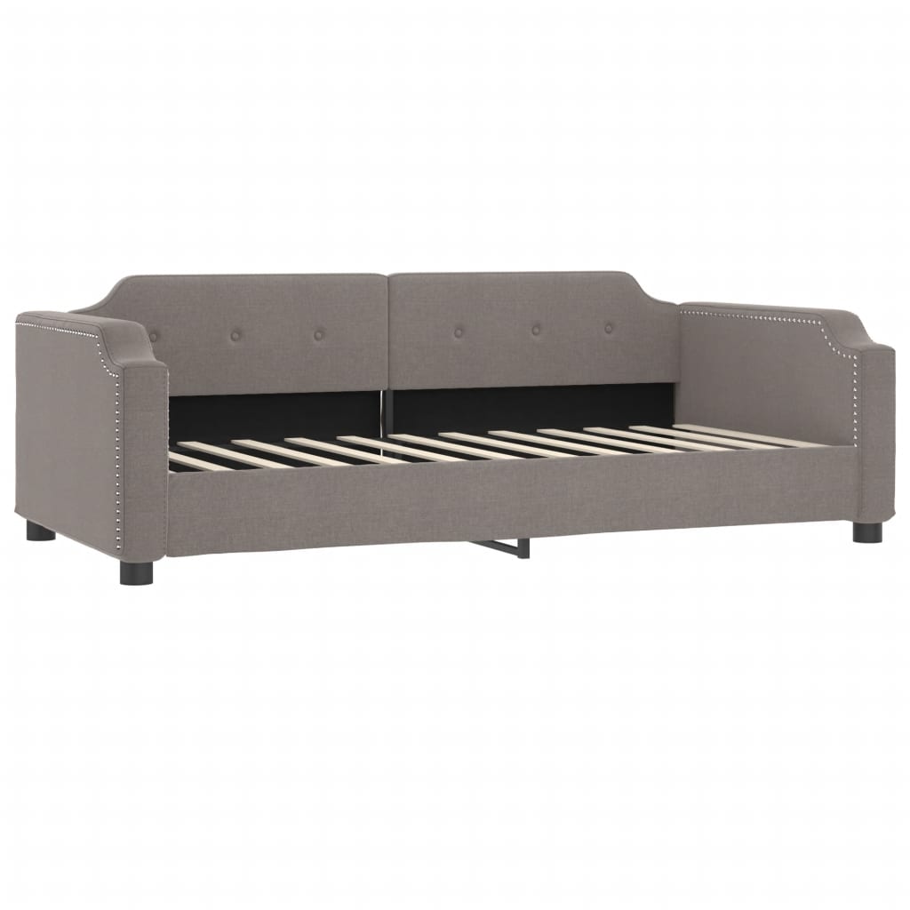 vidaXL Sofa rozsuwana z szufladami, taupe, 100x200 cm, tkanina