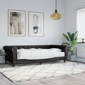vidaXL Sofa z materacem, czarna, 90x200 cm, sztuczna skóra