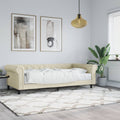 vidaXL Sofa z materacem, kremowa, 90x200 cm, sztuczna skóra