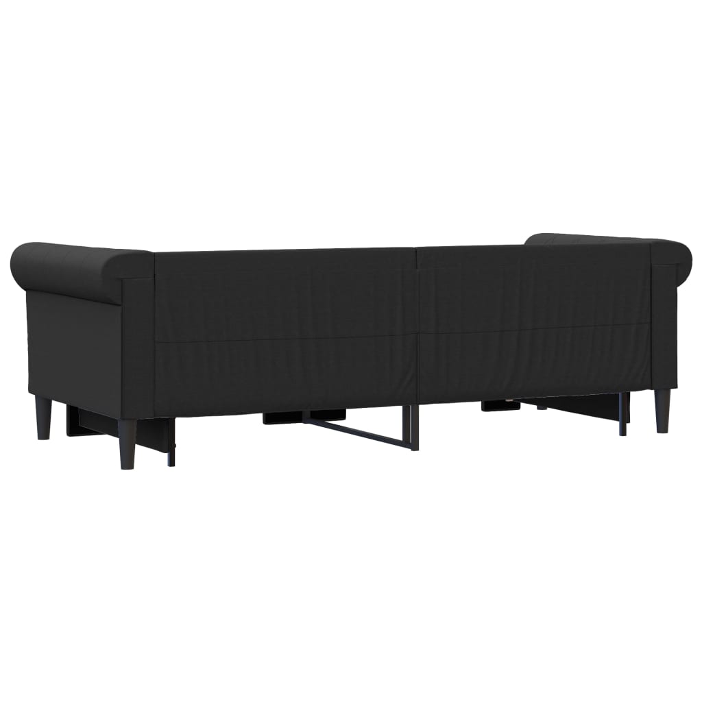 vidaXL Sofa rozsuwana, czarna, 90x200 cm, sztuczna skóra