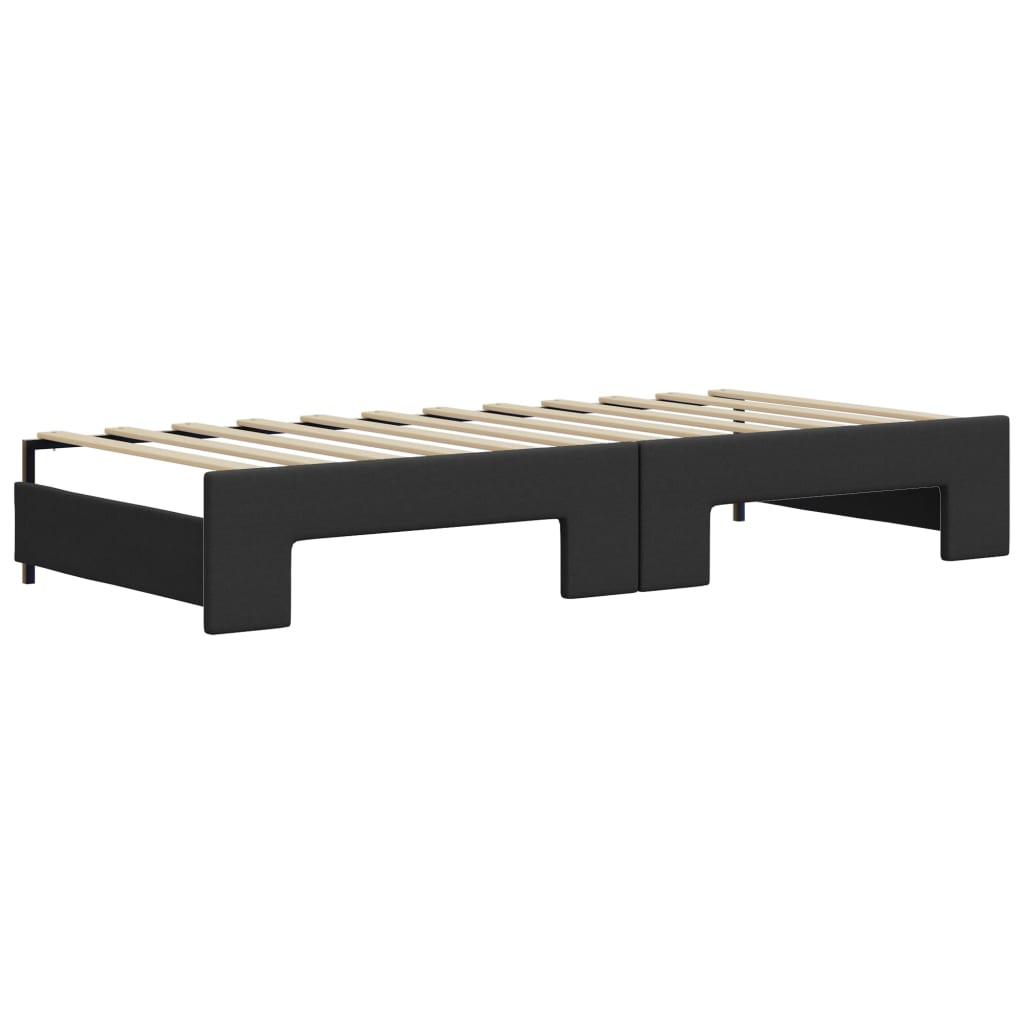 vidaXL Sofa rozsuwana, czarna, 90x200 cm, sztuczna skóra