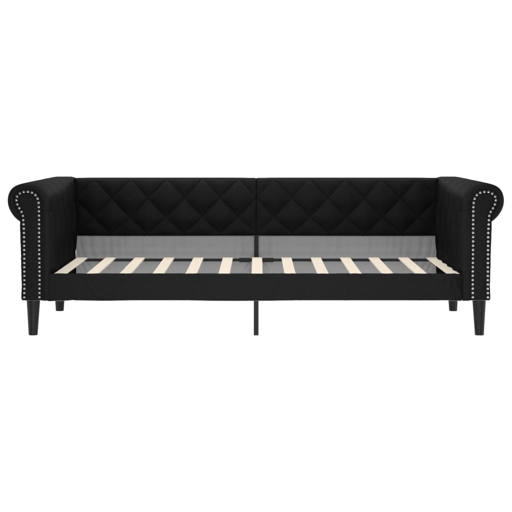 vidaXL Sofa rozsuwana, czarna, 90x200 cm, sztuczna skóra