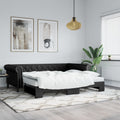 vidaXL Sofa rozsuwana, czarna, 90x200 cm, sztuczna skóra