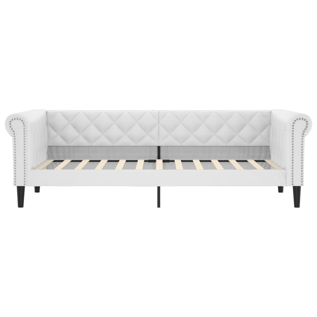 vidaXL Sofa rozsuwana, biała, 90x200 cm, sztuczna skóra