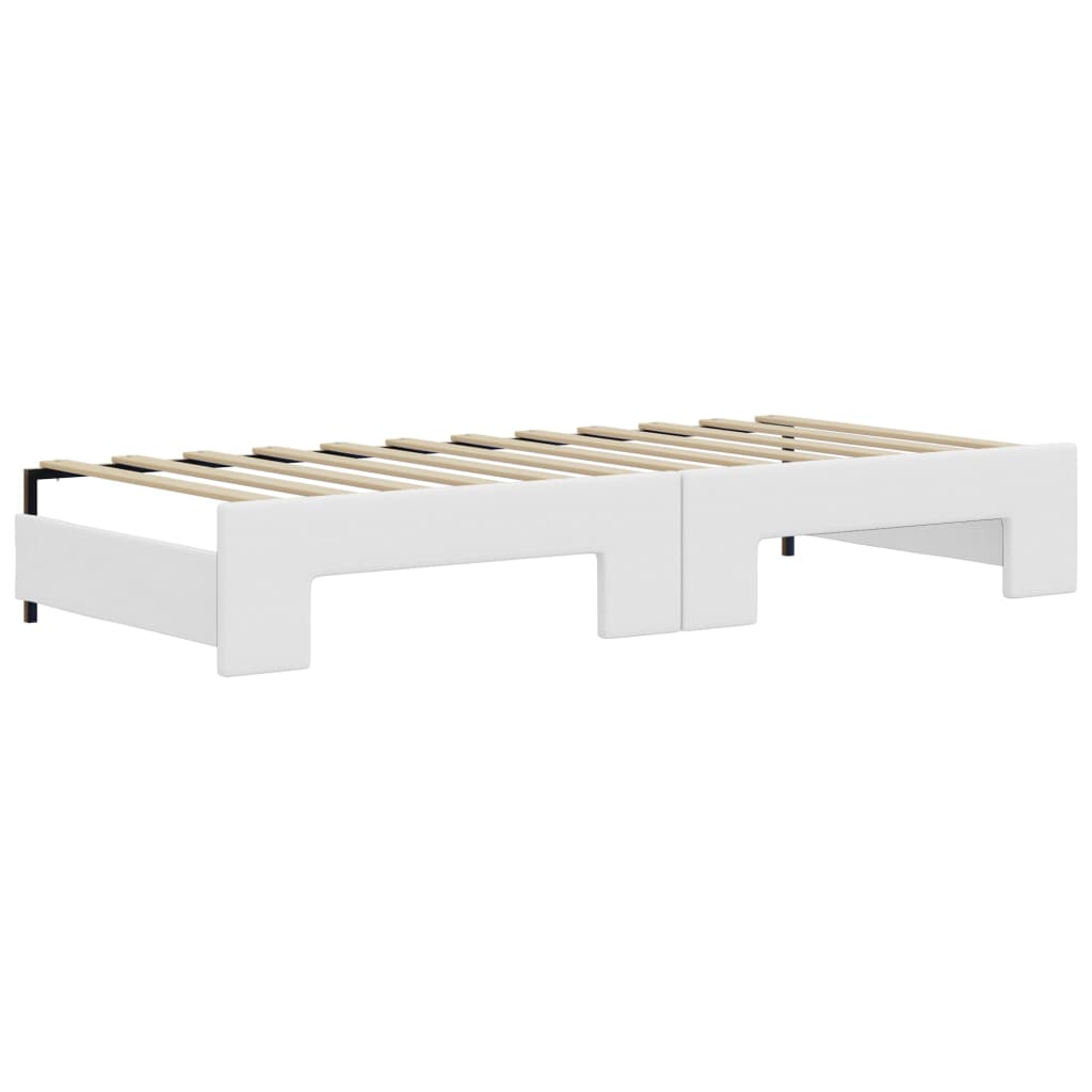 vidaXL Sofa rozsuwana, biała, 90x200 cm, sztuczna skóra