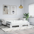vidaXL Sofa rozsuwana, biała, 90x200 cm, sztuczna skóra