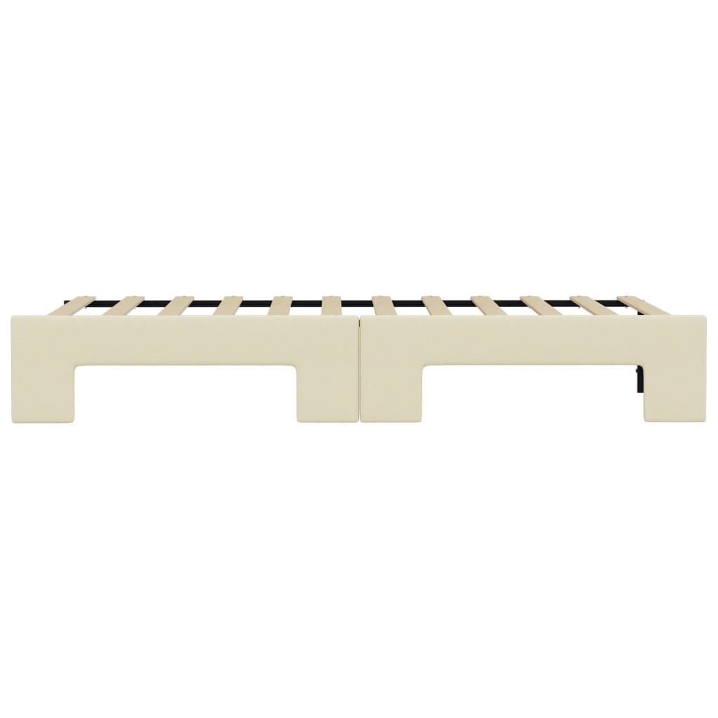 vidaXL Sofa rozsuwana, kremowa, 90x200 cm, sztuczna skóra