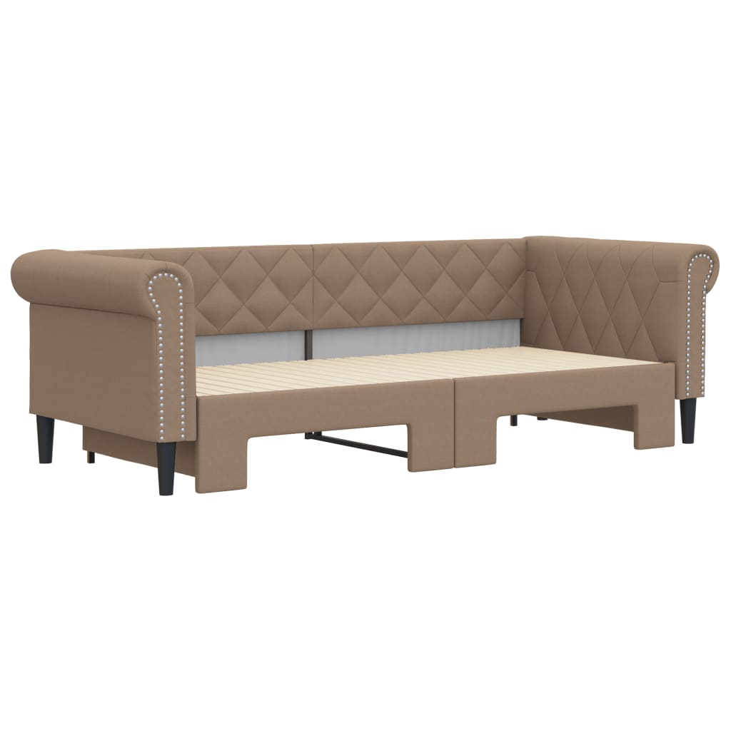 vidaXL Sofa rozsuwana, cappuccino, 90x200 cm, sztuczna skóra