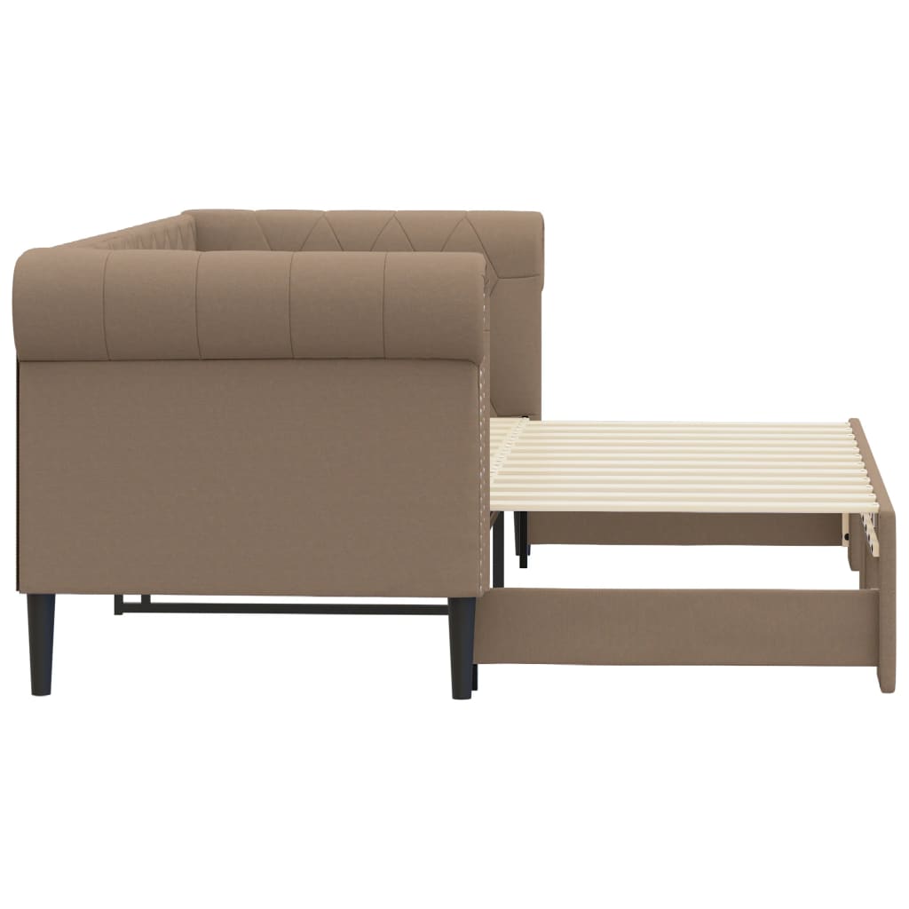 vidaXL Sofa rozsuwana, cappuccino, 90x200 cm, sztuczna skóra