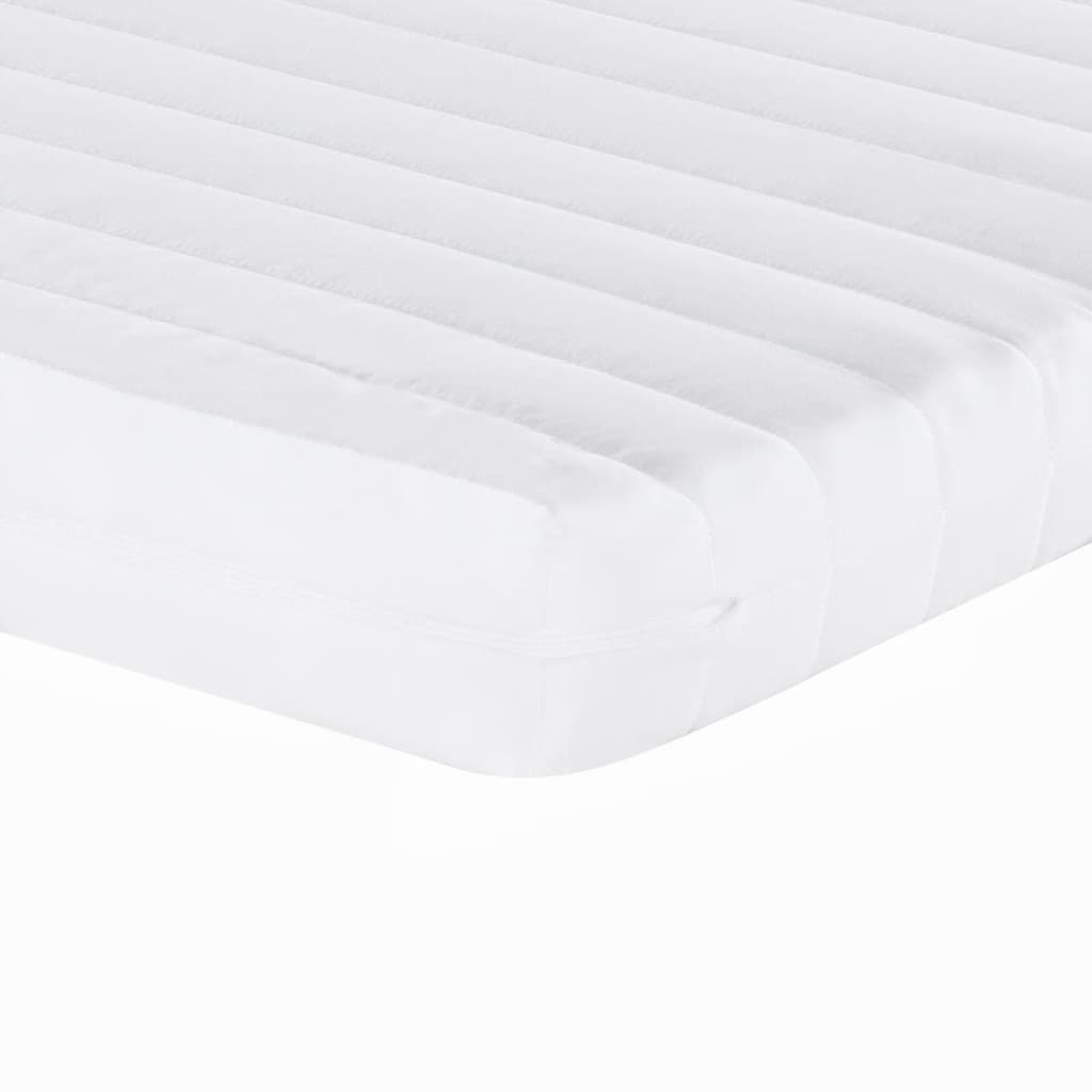 vidaXL Sofa rozsuwana z materacami, biała, 90x200 cm, sztuczna skóra