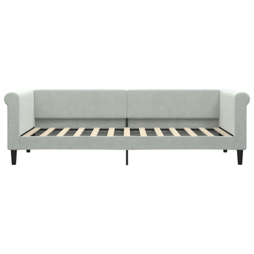 vidaXL Sofa z materacem do spania, jasnoszara, 80x200 cm, aksamit