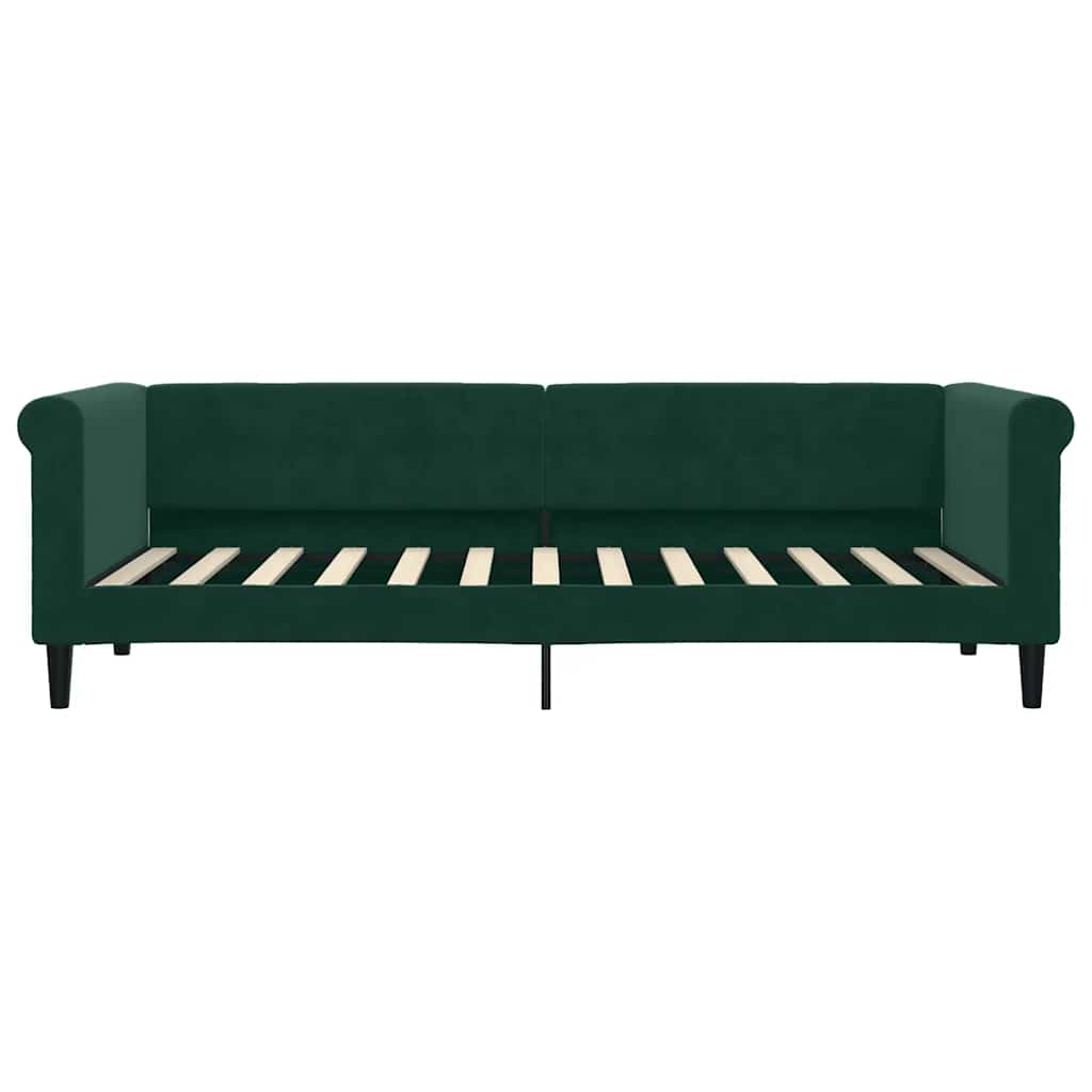 vidaXL Sofa z materacem do spania, ciemnozielona, 80x200 cm, aksamit