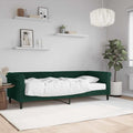vidaXL Sofa z materacem do spania, ciemnozielona, 80x200 cm, aksamit