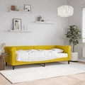 vidaXL Sofa z materacem do spania, żółta, 80x200 cm, aksamit